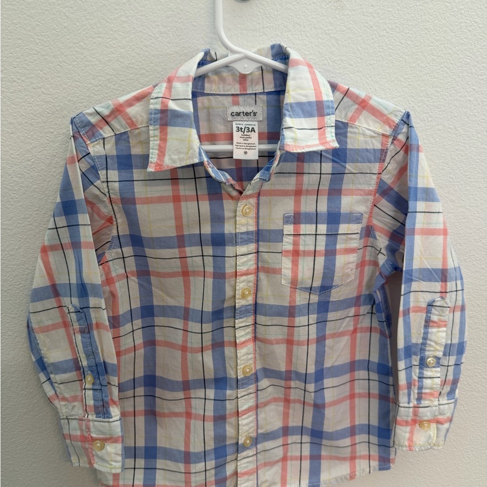 Carter's Blue and Red Plaid Button Down Shirt